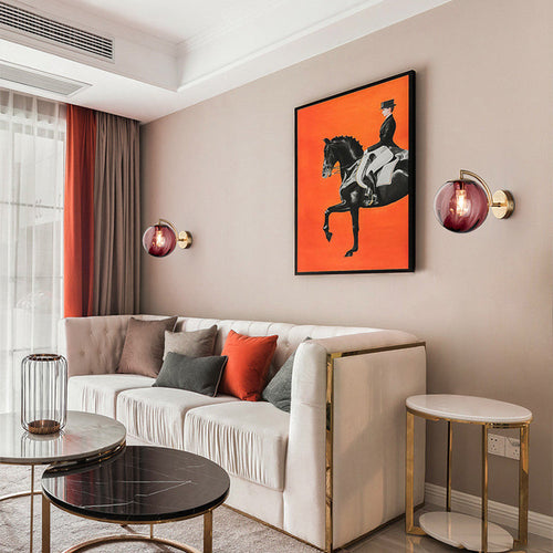 Contemporary Scandinavische ronde bol ijzer glas 1-licht wandlamp voor de woonkamer