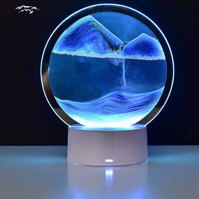 Kreatieve Ronde Zandscherm Quicksand 3D LED Nachttafel lamp Tafellamp