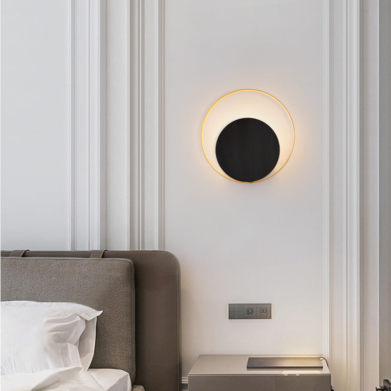 Moderner Minimalistischer Eisen-Kreis-Ring 1-Licht Wandleuchten Lamp voor Slaapkamer