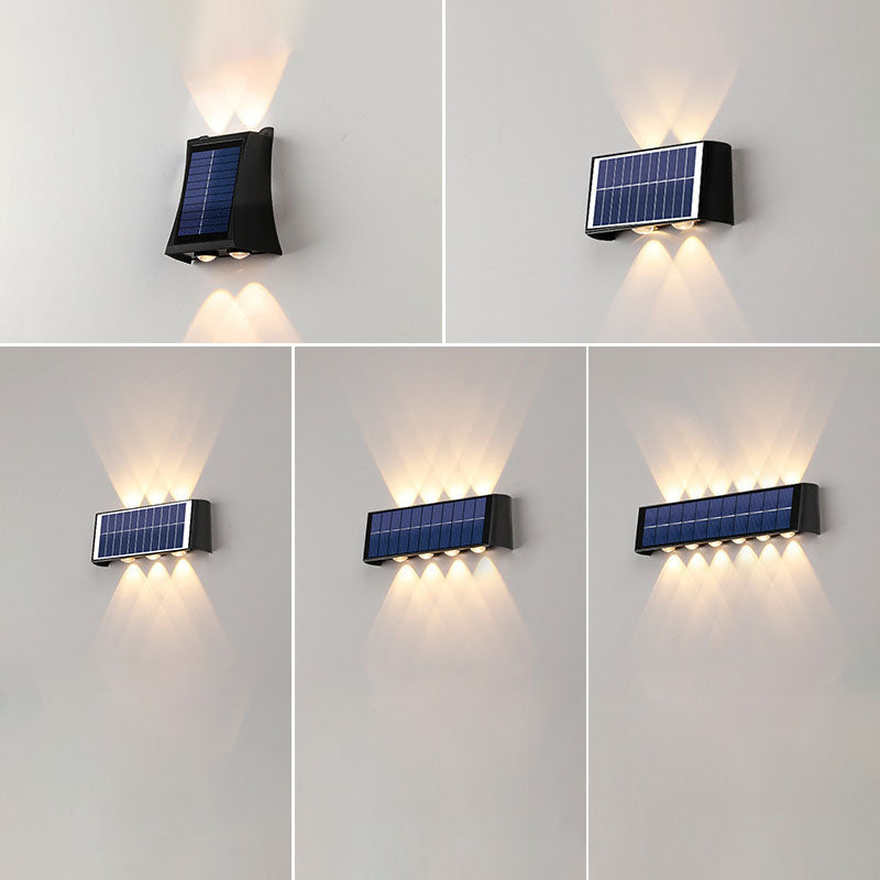 Moderne eenvoud Solar waterdichte rechthoekige ABS PMMA LED wandlamp voor buiten terras
