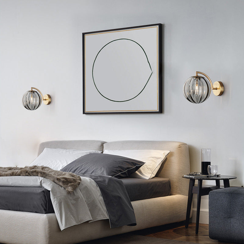 Contemporary Scandinavische ronde bol ijzer glas 1-licht wandlamp voor de woonkamer