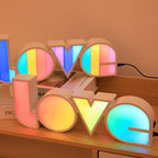 Moderne Art Deco waterdichte PS LOVE letter LED tafellamp voor de slaapkamer