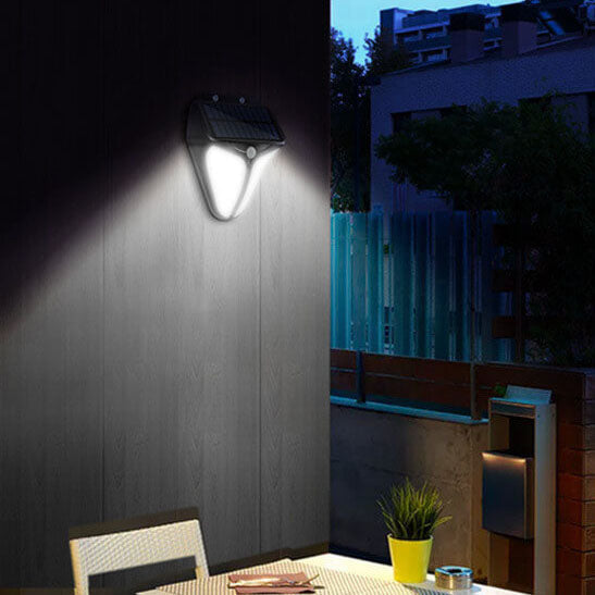 Solar Intelligente Triangle Buitendige Waterdichte Lichaamsensor Patio LED Wandlamp