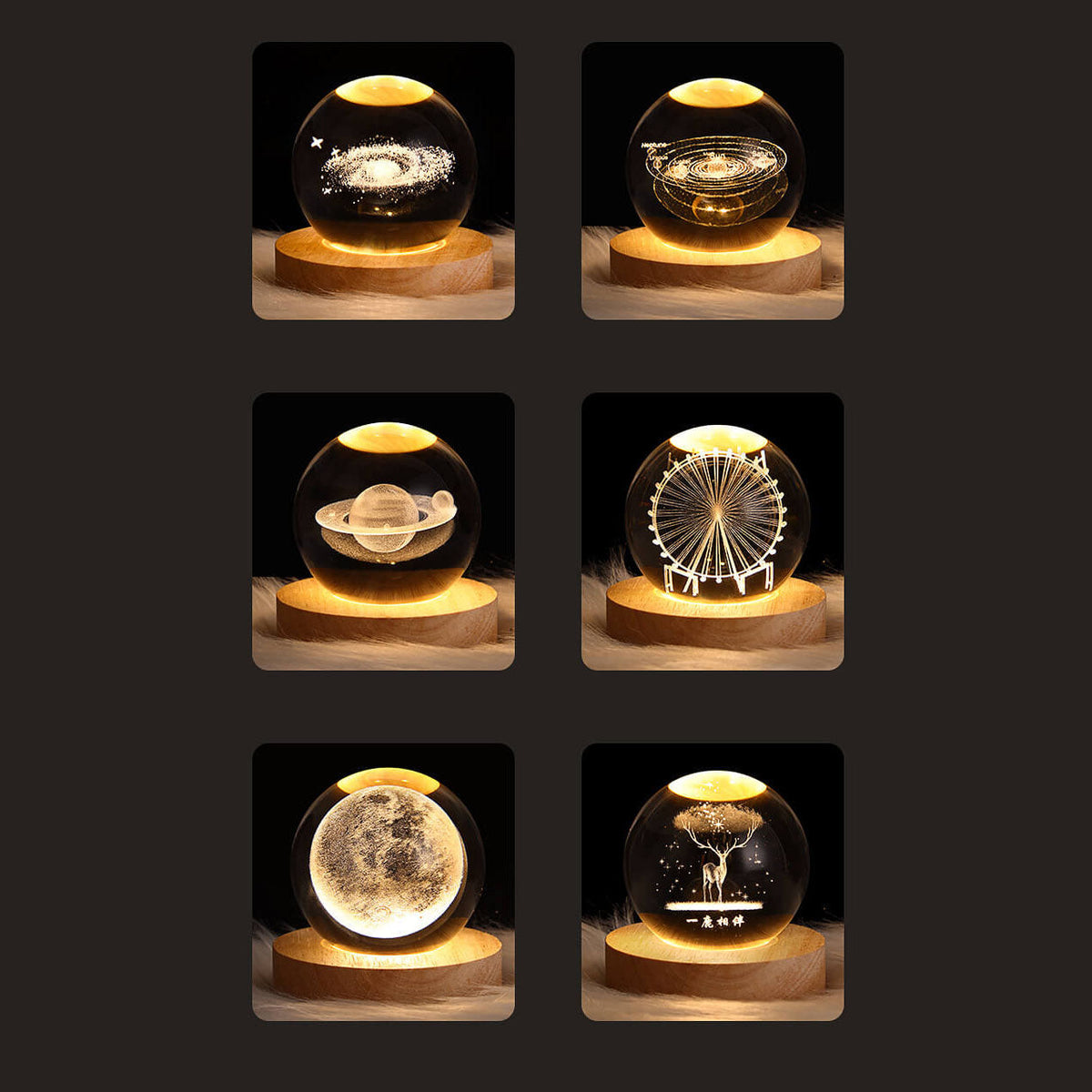 Kreatieve Decoratieve Sterren Systeem Kristallen Bol USB LED Nachtlamp Tafel Lamp