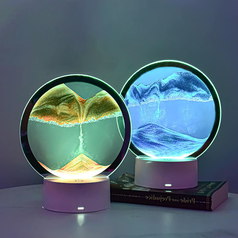 Kreatieve Ronde Zandscherm Quicksand 3D LED Nachttafel lamp Tafellamp