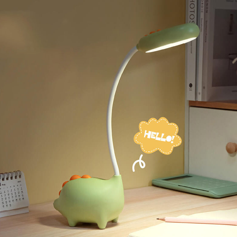 Opladen LED-bureaulamp met cartoon dino ogen zorg