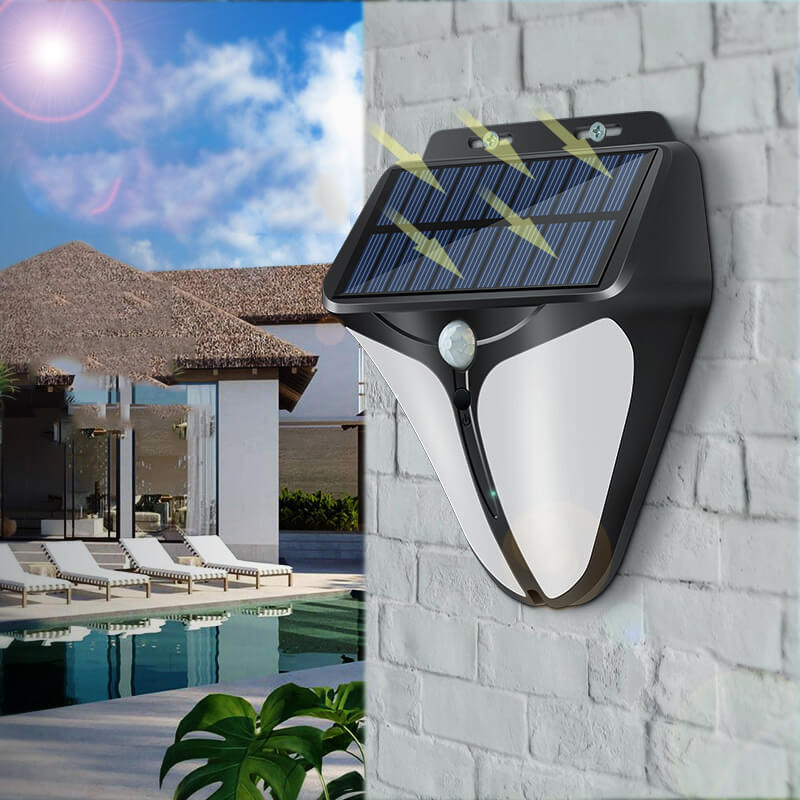 Solar Intelligente Triangle Buitendige Waterdichte Lichaamsensor Patio LED Wandlamp