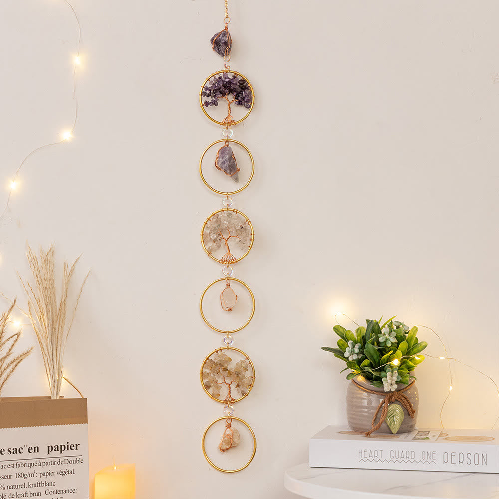 Crystal Tree of Life 6 Ringen Wanddecoratie Ornament