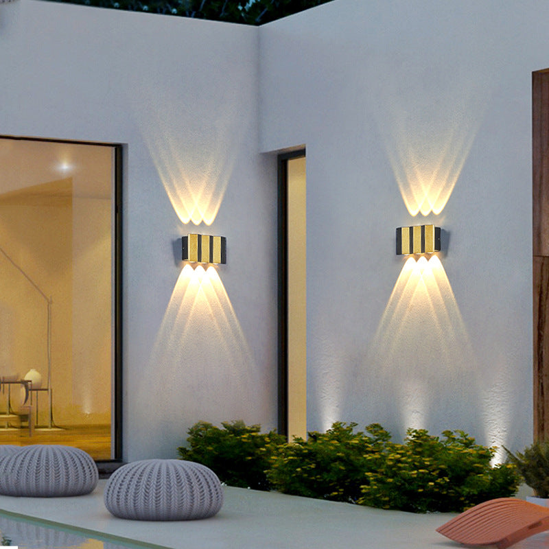 Moderne Licht Luxe Gouden Aluminium Buiten Waterdichte Terras LED Wandlamp