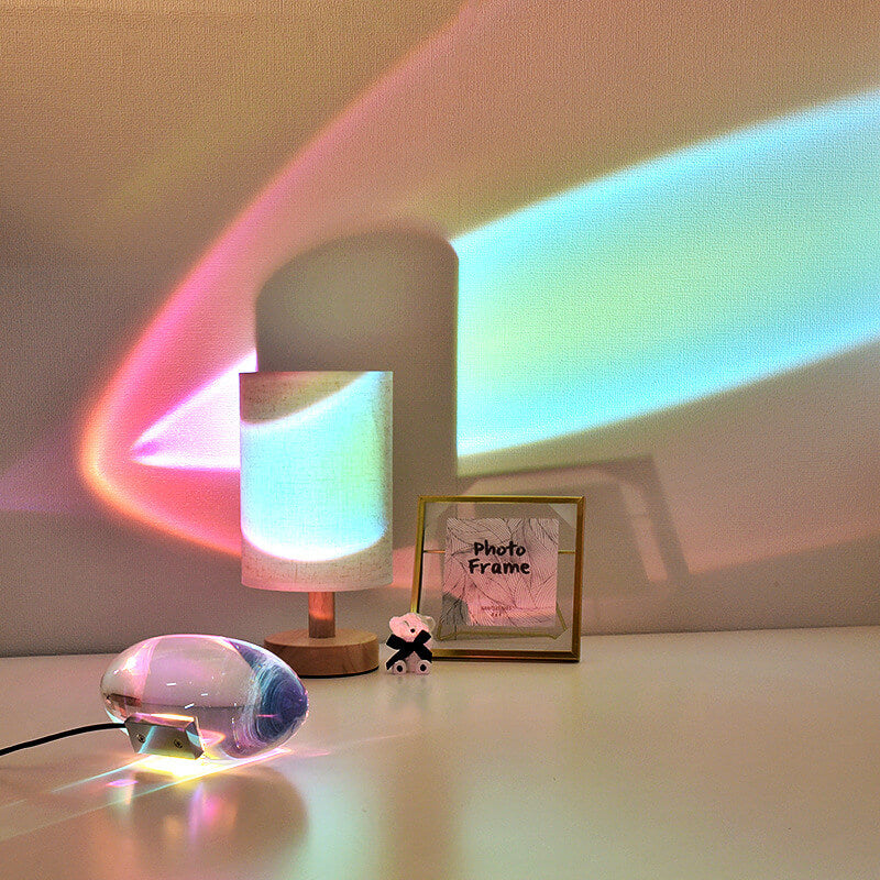 Kreatieve Kristallenprojectie Engel Ogen LED Tafel lamp