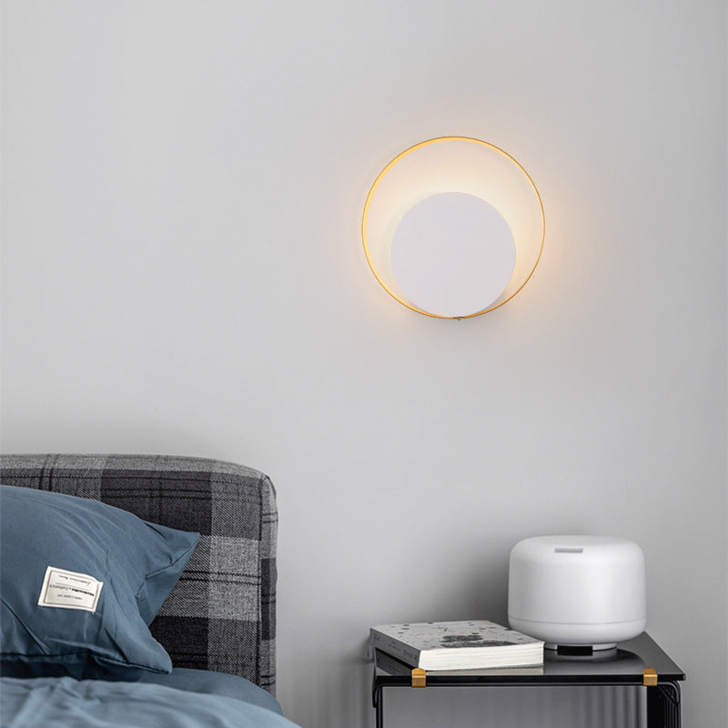 Moderner Minimalistischer Eisen-Kreis-Ring 1-Licht Wandleuchten Lamp voor Slaapkamer