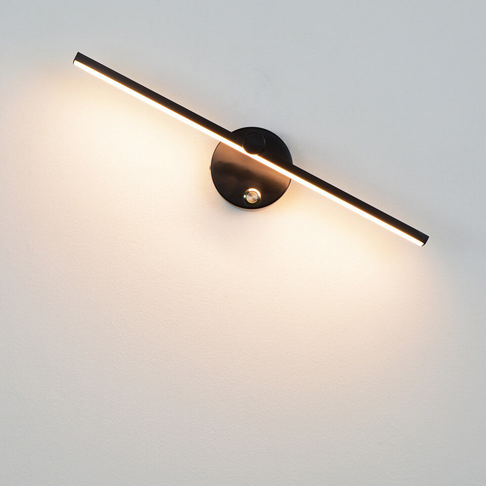 Nordic Minimalist Aluminium Lange Bar Schakel LED Spiegel Wandlamp | Avosian
