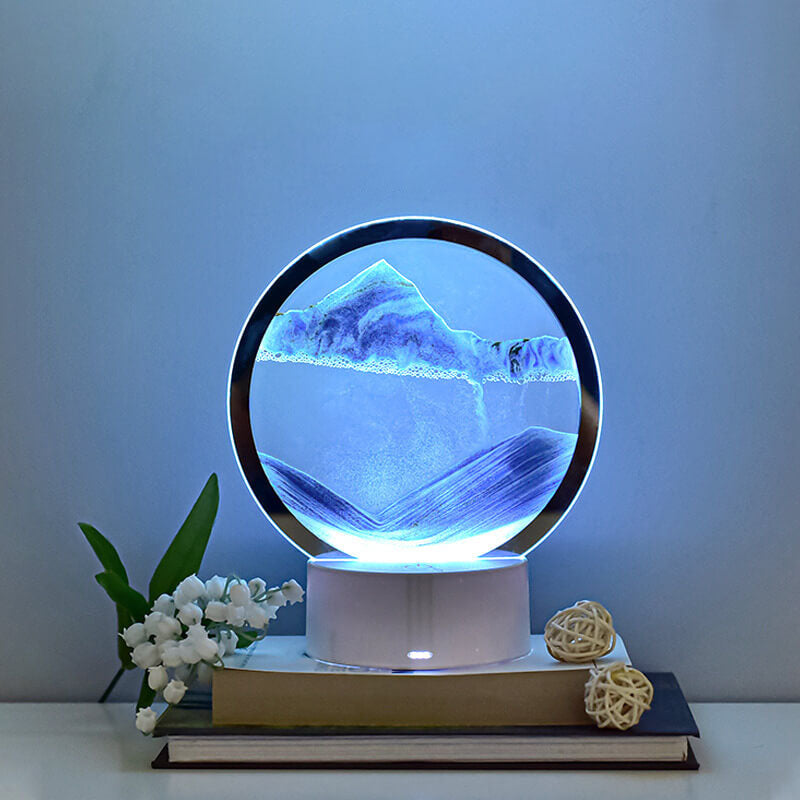 Kreatieve Ronde Zandscherm Quicksand 3D LED Nachttafel lamp Tafellamp