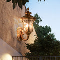 Traditionele Europese waterdichte kasteelvormige Aluminium-Glas 1-licht Buitenwand sconce Lamp voor Tuin