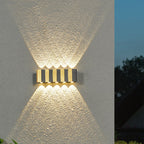Moderne Licht Luxe Gouden Aluminium Buiten Waterdichte Terras LED Wandlamp