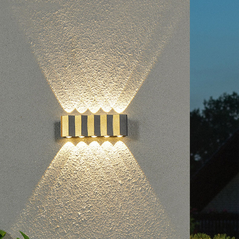 Moderne Licht Luxe Gouden Aluminium Buiten Waterdichte Terras LED Wandlamp