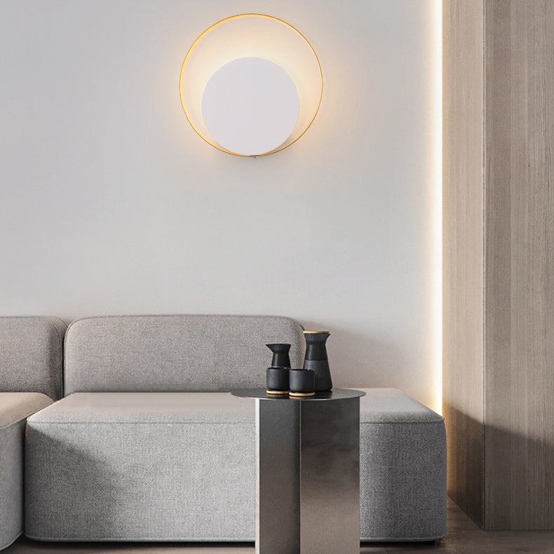 Moderner Minimalistischer Eisen-Kreis-Ring 1-Licht Wandleuchten Lamp voor Slaapkamer