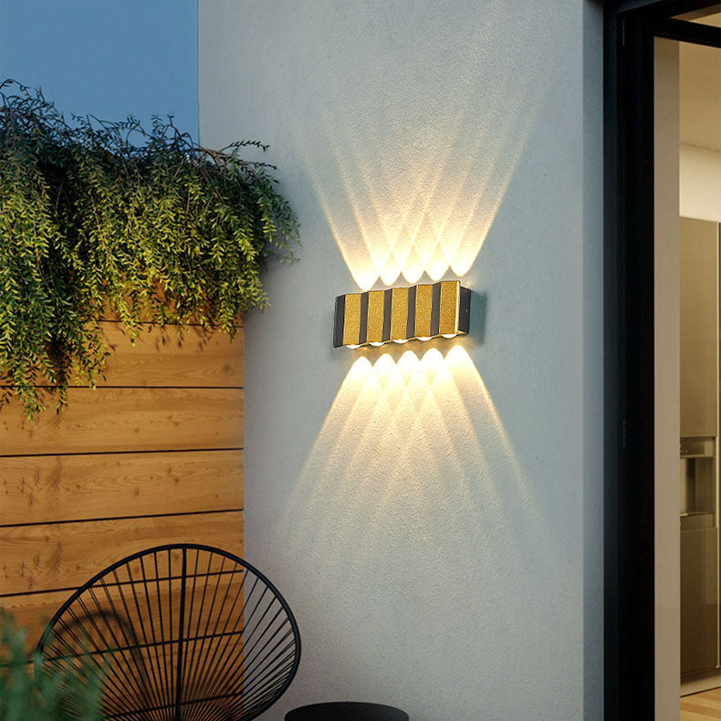 Moderne Licht Luxe Gouden Aluminium Buiten Waterdichte Terras LED Wandlamp