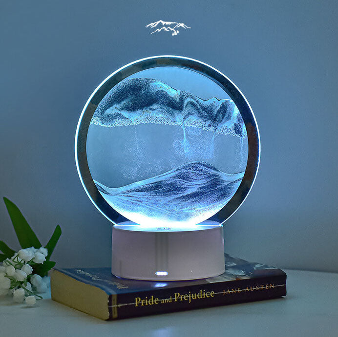 Kreatieve Ronde Zandscherm Quicksand 3D LED Nachttafel lamp Tafellamp
