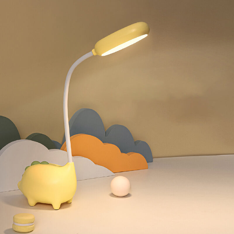 Opladen LED-bureaulamp met cartoon dino ogen zorg