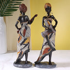 Afrikaanse vrouwelijke muzikant sculptuur