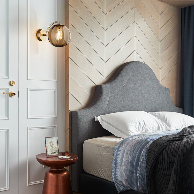 Contemporary Scandinavische ronde bol ijzer glas 1-licht wandlamp voor de woonkamer