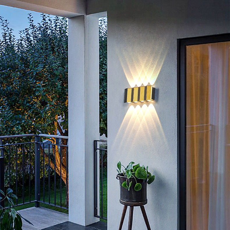 Moderne Licht Luxe Gouden Aluminium Buiten Waterdichte Terras LED Wandlamp