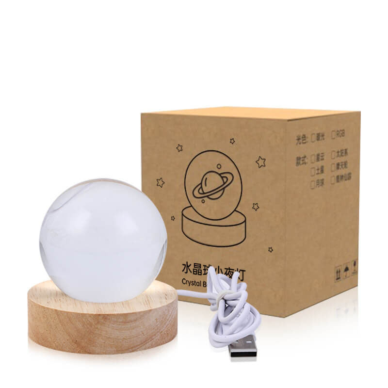 Kreatieve Decoratieve Sterren Systeem Kristallen Bol USB LED Nachtlamp Tafel Lamp