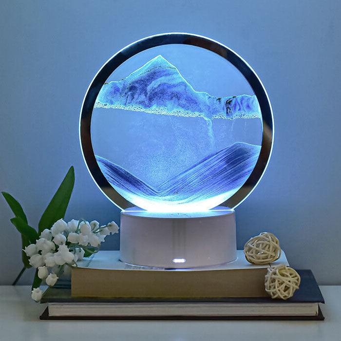 Kreatieve Ronde Zandscherm Quicksand 3D LED Nachttafel lamp Tafellamp