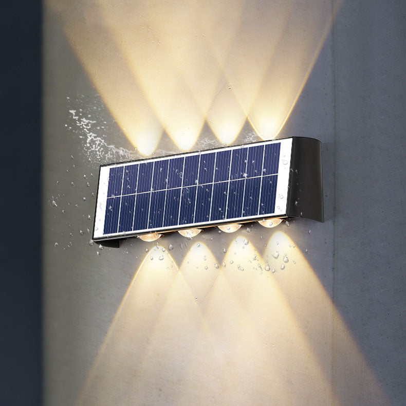 Moderne eenvoud Solar waterdichte rechthoekige ABS PMMA LED wandlamp voor buiten terras