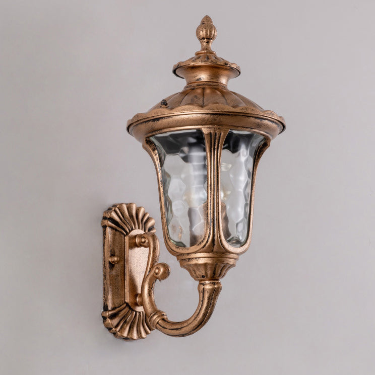 Traditionele Europese waterdichte kasteelvormige Aluminium-Glas 1-licht Buitenwand sconce Lamp voor Tuin