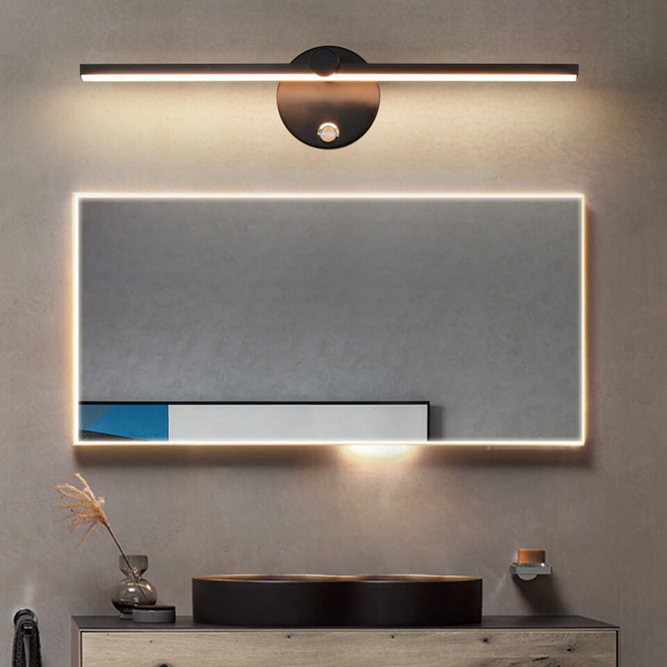 Nordic Minimalist Aluminium Lange Bar Schakel LED Spiegel Wandlamp | Avosian
