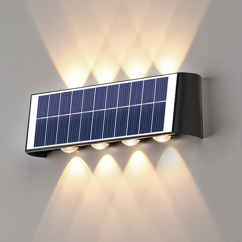 Moderne eenvoud Solar waterdichte rechthoekige ABS PMMA LED wandlamp voor buiten terras