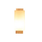 Moderne minimalistische massief houten kubus glazen kolom 1-lamp wandlampen