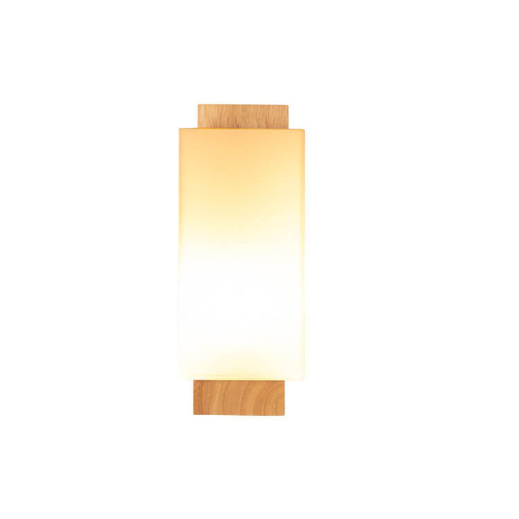 Moderne minimalistische massief houten kubus glazen kolom 1-lamp wandlampen