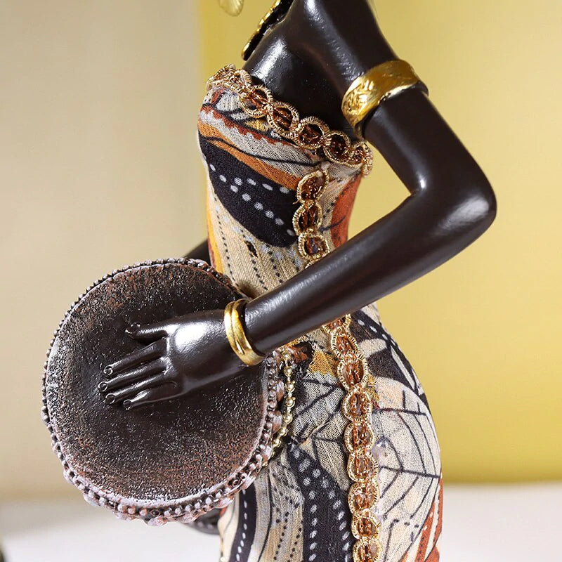 Afrikaanse Vrouwelijke Muzikant Sculptuur