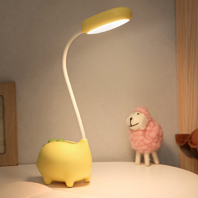 Opladen LED-bureaulamp met cartoon dino ogen zorg