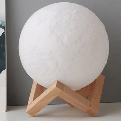 Kreative Mini Oplaadbare 3D Geprinte Maan 1-Licht LED Tafellamp