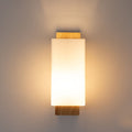 Moderne minimalistische massief houten kubus glazen kolom 1-lamp wandlampen
