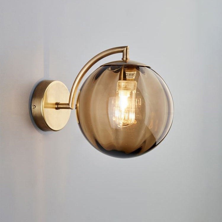 Contemporary Scandinavische ronde bol ijzer glas 1-licht wandlamp voor de woonkamer
