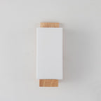 Moderne minimalistische massief houten kubus glazen kolom 1-lamp wandlampen