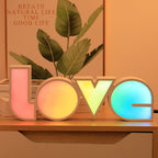 Moderne Art Deco waterdichte PS LOVE letter LED tafellamp voor de slaapkamer