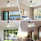 2-IN-1 DRAAGBARE DECKENVENTILATOR & LICHT met afstandsbediening