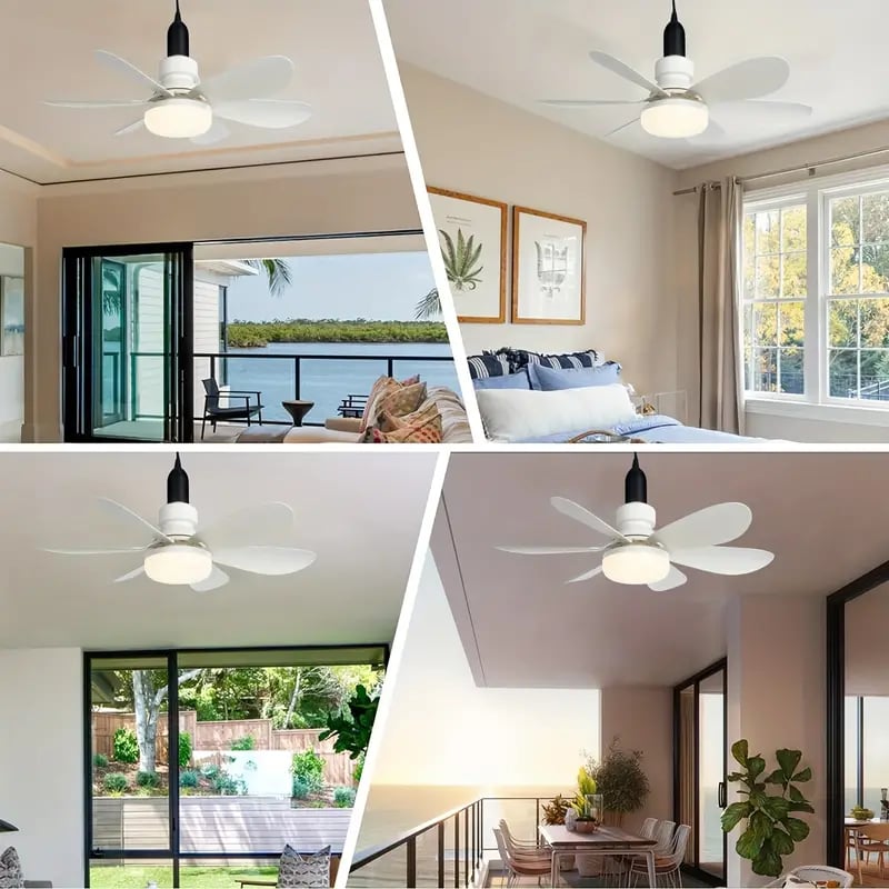 2-IN-1 DRAAGBARE DECKENVENTILATOR & LICHT met afstandsbediening