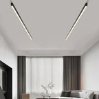 Zwarte metalen plafondlamp LED lineair minimalistisch modern ontwerp