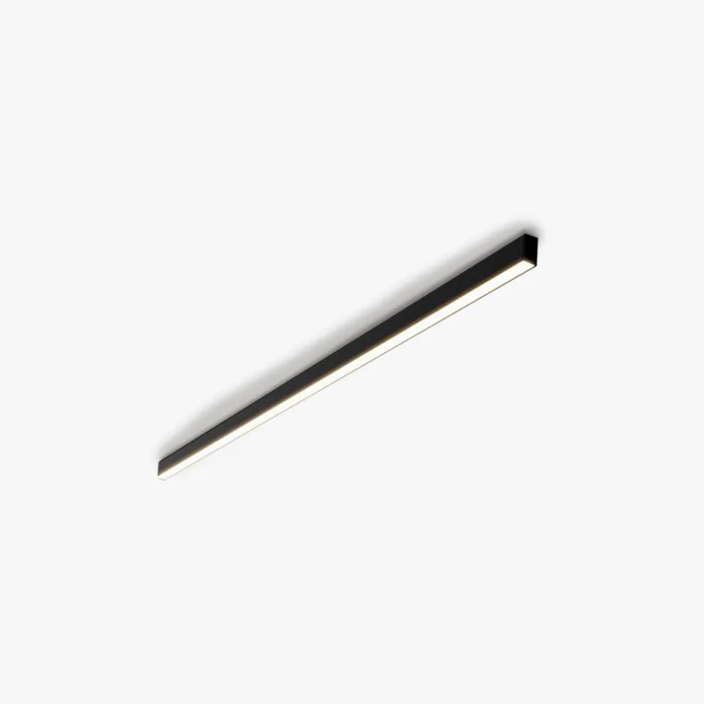 Zwarte metalen plafondlamp LED lineair minimalistisch modern ontwerp