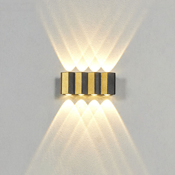 Moderne Licht Luxe Gouden Aluminium Buiten Waterdichte Terras LED Wandlamp