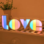 Moderne Art Deco waterdichte PS LOVE letter LED tafellamp voor de slaapkamer