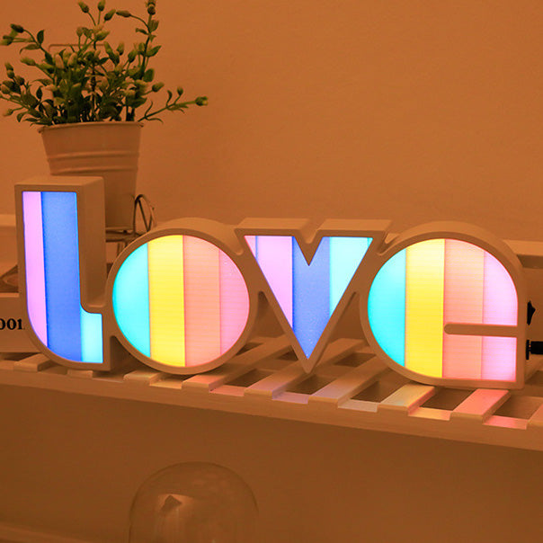 Moderne Art Deco waterdichte PS LOVE letter LED tafellamp voor de slaapkamer