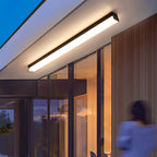 Moderne minimalistische lange rechthoekige Aluminium-PC-LED-inbouwplafondlamp voor buitenpatio